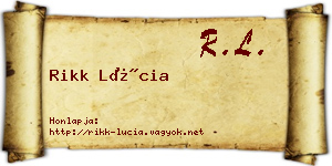 Rikk Lúcia névjegykártya